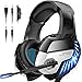 ONIKUMA Stereo Gaming Headset for PS4, Xbox One, PC, Enhanced 7.1 Surround Sound, Updated Noise Cancelling Mic Headphones, Soft Breathing Earmuffs, Mute & Volume Control for Nintendo Switch Laptop