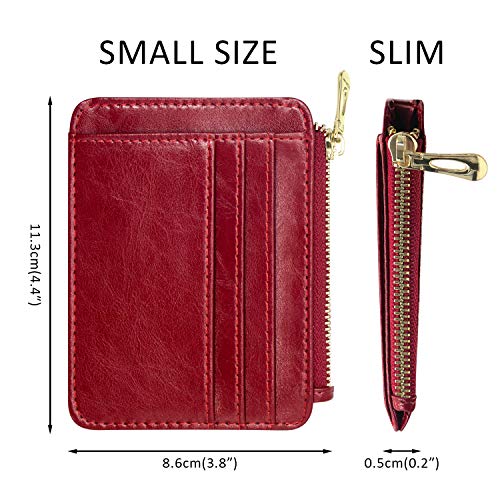 Padike Wallet for Women, Slim Credit Card Holder, Compact Size Minimalist Wallet (Red)4