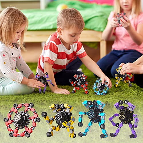 Gokeey Transformable Fidget Spinners 4 Pcs For Kids And Adults Stress Relief Sensory Toys For Boys And Girls Fingertip Gyros For Adhd Autism For Kids Gifts thumb #2