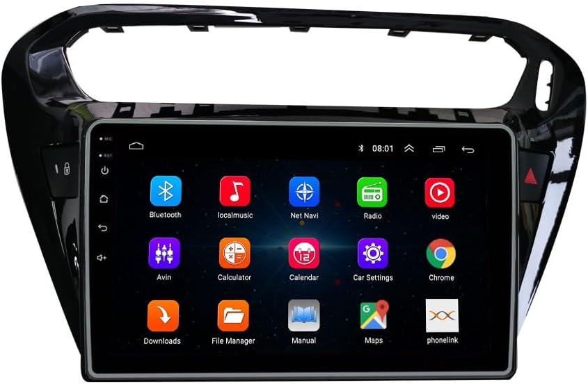 [2G+32G] Carplay Android Auto Touchscreen Autoradio Car Stereo GPS Navigation FM Radio Head Unit WiFi Mirror Link Multimedia Player GPS Radio DSP for Peugeot 301 2013-2016 Gloss Black