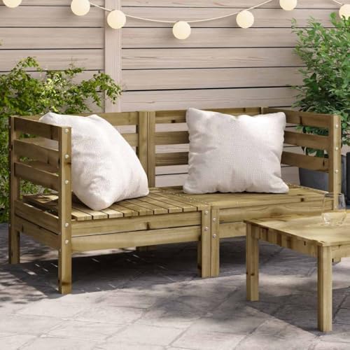 QZZCED Garten-Ecksofas 2 STK. Kiefernholz Imprägniert...