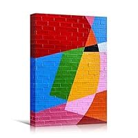 Canvas Wall Art Geometrical Patterns Colorful Geometric Hallway Minimalist Mixed Media Multicolor Patterns - 12x18 inches