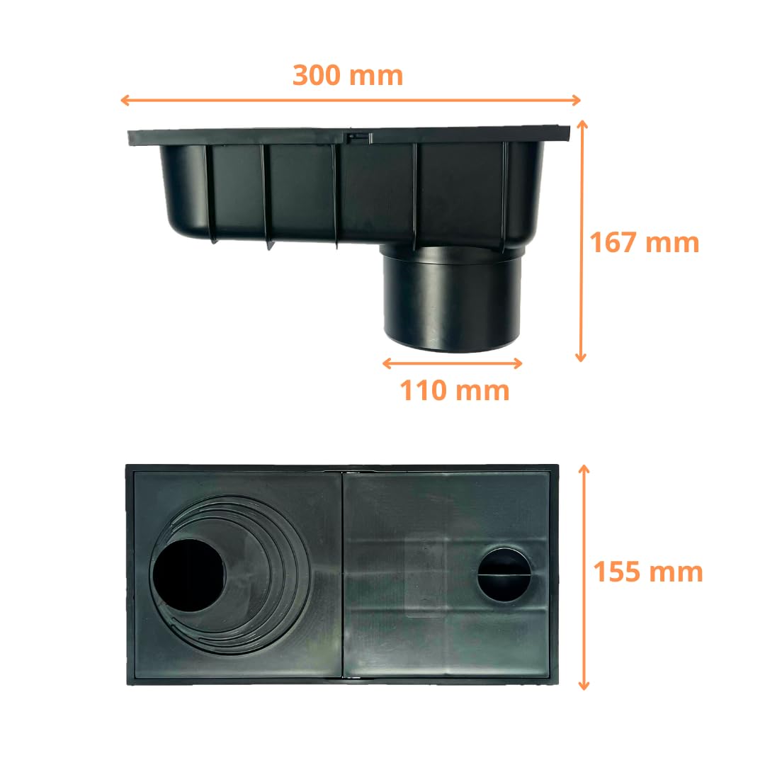 6 sztuk odpływu wody deszczowej od 50 mm do 110 mm z sitkiem, odpływ wody deszczowej DN110, czarny, filtr do wody deszczowej, uniwersalny do różnych rozmiarów rur