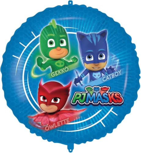 Image of Procos 93037 93037 Foil Balloon PJ Masks Size 46 cm Helium Air Birthday Decoration Party Multicoloured