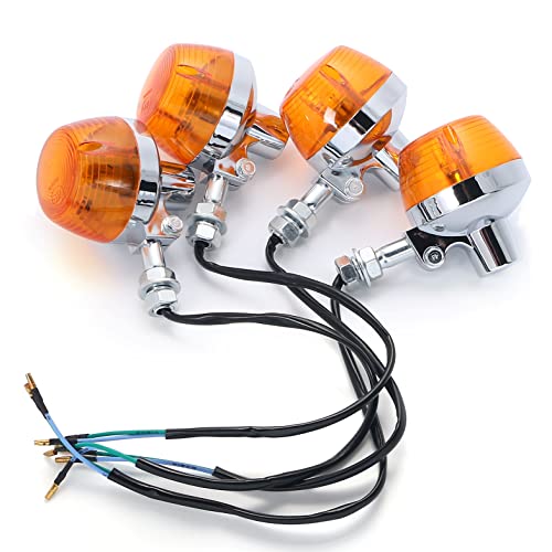 【one+lifestyle】 バイク ウィンカー CB ホーク バルブ ショートステー 付き オレンジ 汎用 前後 4個 セット 大きい ビッグ 改造 ビンテージ なつかし クラシック 目立つ 派手 大きな ウインカーCB400F CB750four ホ