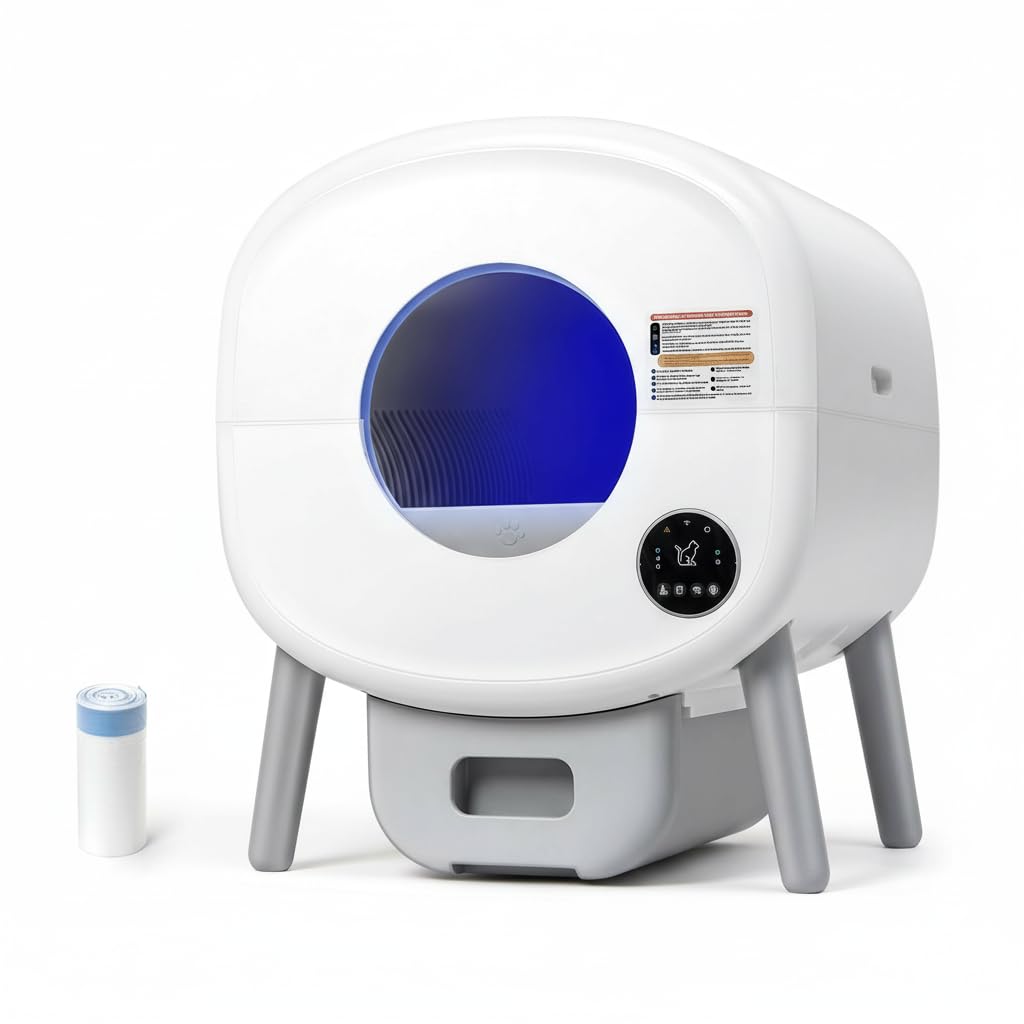 Aloewxx Self Cleaning Litter Box with Auto Safety Sensors for Multiple Cats - Automatic Cat Litter Box Self-Cleaning - Covered Ultra Odor Removal - Smart APP Control - Compatible On All WiFi