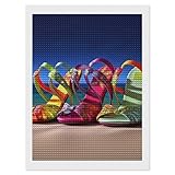 GHBNK Diamond Painting Kit for Adults Colorful Sandals Shoes DIY Art Craft, 12'x16' Diamond Painting Home Decor, Canvas Art Creative DIY Paintings Kit for Stress Relief Arts Project