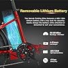 NARRAK Fat Tire Folding Electric Bike, 48V & 624Wh Lithium Removable Battery, Peak 1100W Brushless Motor, Max Speed 28Mph, M5 Large LCD Display, Suspension, Step-Over/Thru Frame (Step-Thru Red) #5