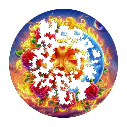 Puzzle para adultos redondo de 1000 piezas Luna Azul Fantasía 4