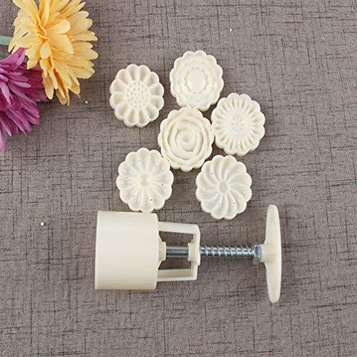 Mooncake Mould Mooncake Mould 1 Set 7PCS Moon Cake Mold Hand Pressure Cake Stamps Mold for Cake Shop Kitchen Cookie Cookie Press - Image 3