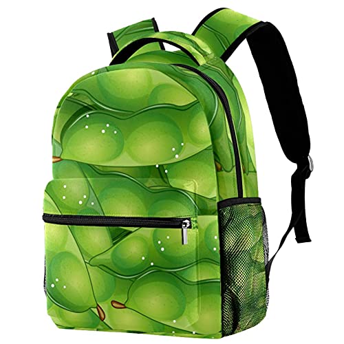 Sac à dos à pois verts bio pour voyage scolaire et loisirs des filles et garçons