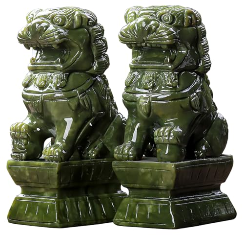 Regalo ideale per ogni occasione: caratterizzato da un ricco simbolismo e un design elegante, questa coppia di statue Foo Dog è un regalo significativo per coloro che sono interessati alla cultura asiatica o per chiunque cerchi di migliorare la propria casa o ambiente di lavoro con decorazioni significative.
