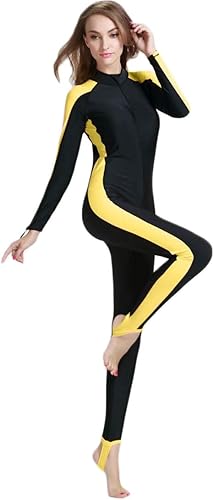 Traje de Baño para Mujer, Diseño de Una Sola Pieza, Manga Larga, Traje para Surf, Protección Solar