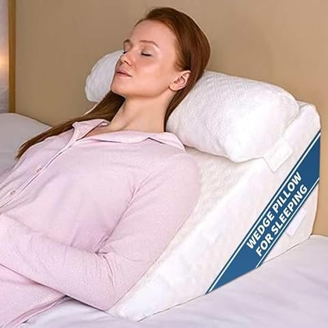 Flexicomfort Bed Wedge Pillow for Sleeping -Adjustable Post Surgery Pillow -%100 Memory Foam -Head Support Cushion -Incline -Leg Elevation -Pregnancy Cover