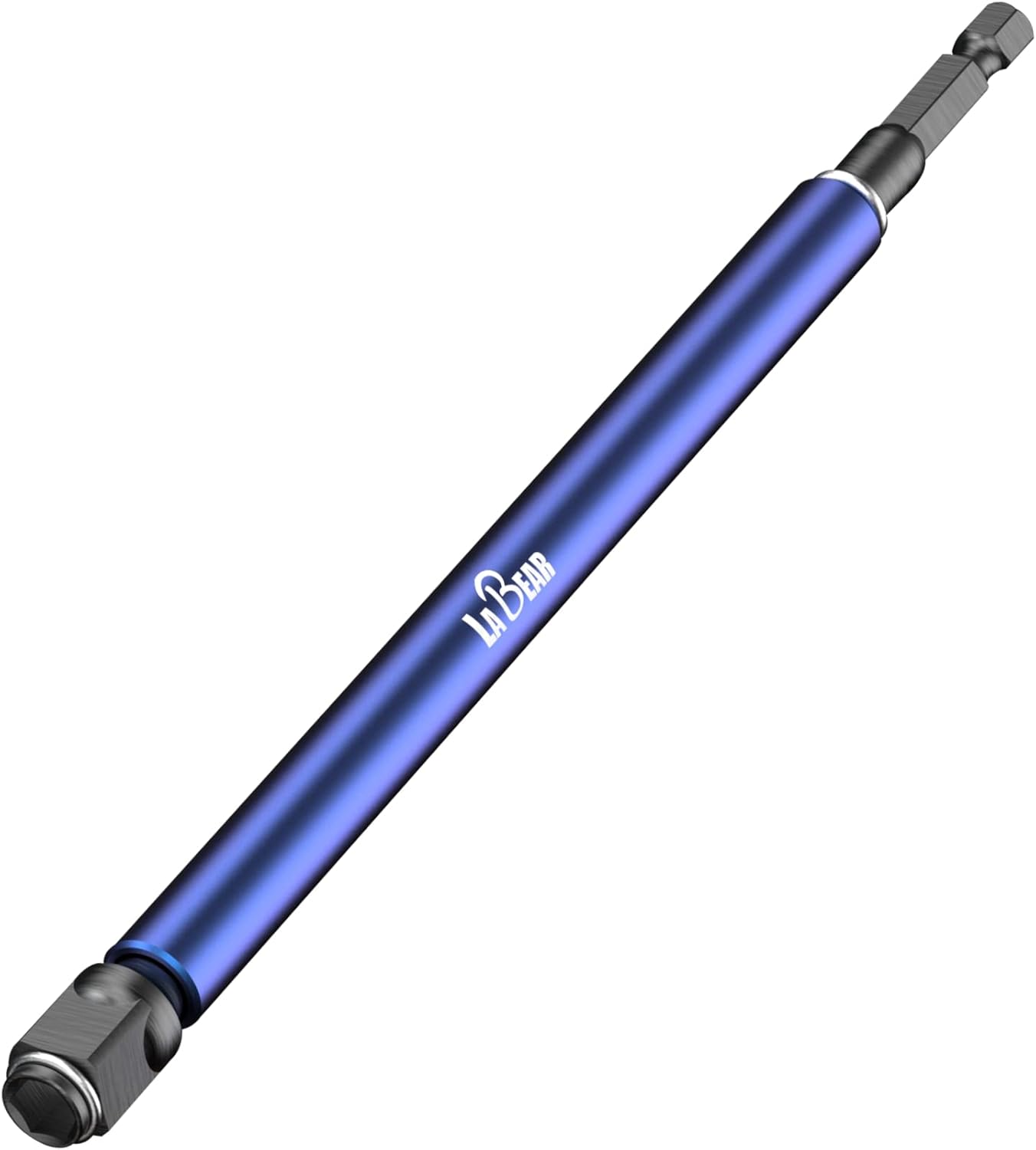 LABEAR - 1/2"x8", 2-in-1 Impact Bit and Socket Adapter – 8-Inch Adapters -Holds Standard 1/4-Inch Hex Bits and 1/2-Inch Drive Sockets – Spinning Sleeve Stabilizes Adapter