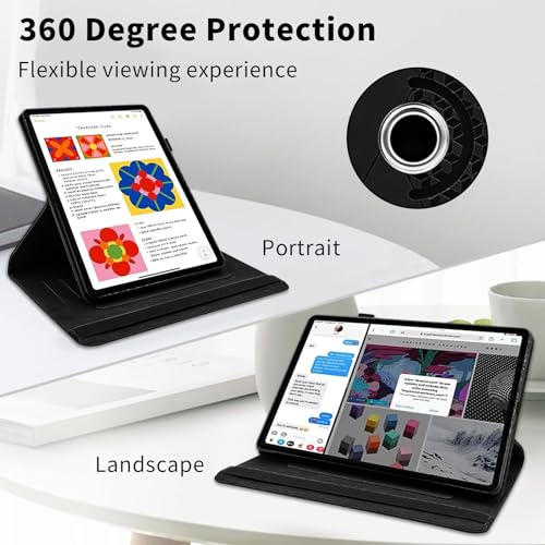 Kitzomi Case for Samsung Galaxy Tab S10 Plus 2024/ S9 FE Plus 5G 12.4 Inch 2023 with Pocket 360° Rotating Multi-Angle Stand Cover Auto Wake/Sleep PU Leather Business Folio Protective Cases, Black by Kitzomi - Used condition - Image 3