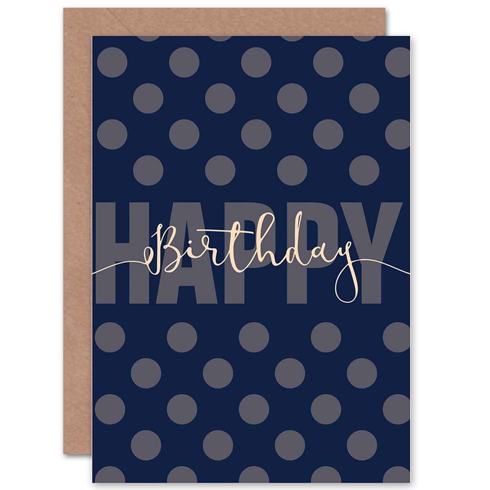 Wee Blue Coo CARD BIRTHDAY HAPPY POLKA DOT BLUE GIFT