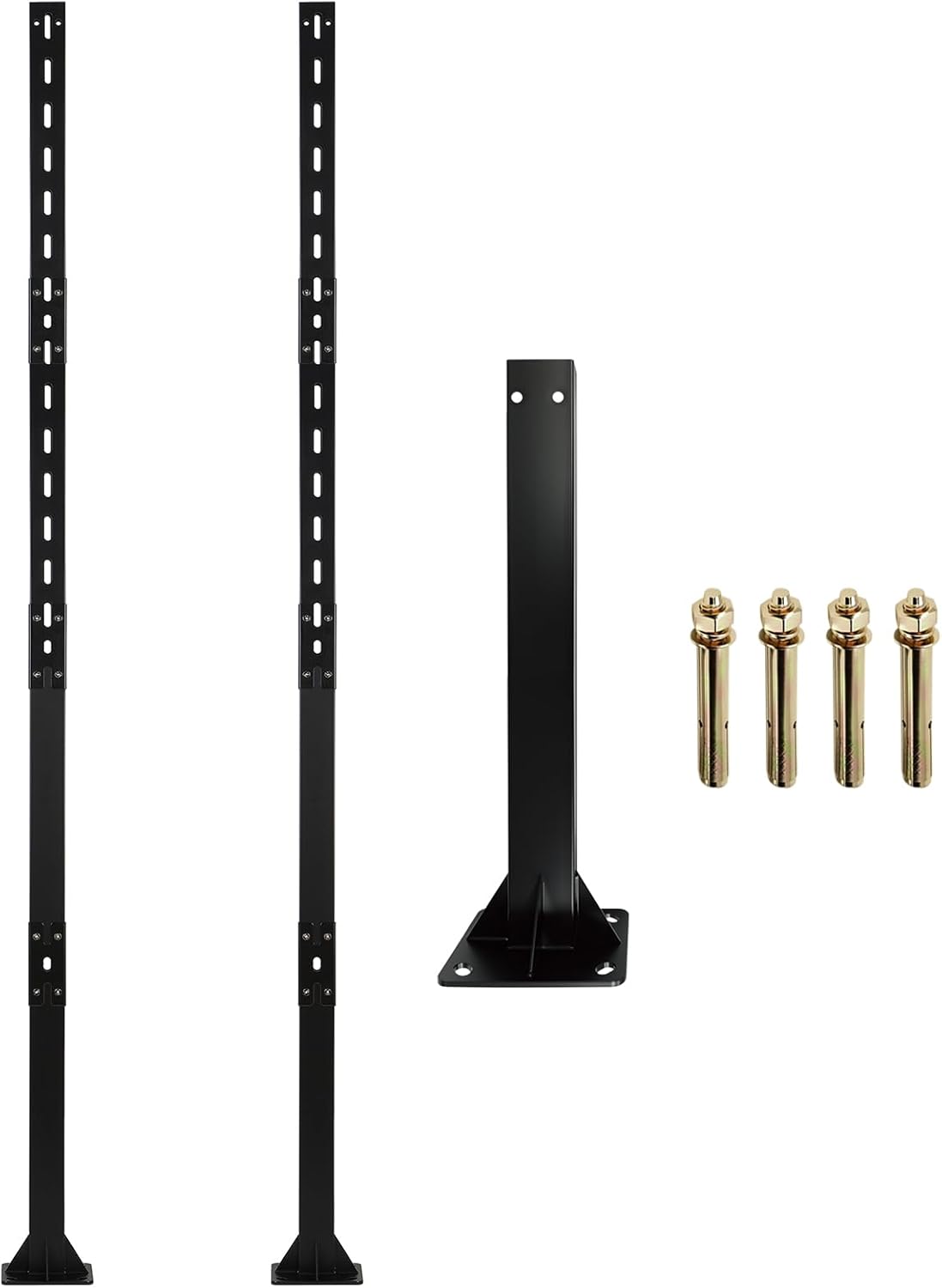 2-Pack 6FT Heavy-Duty Bolt Down Sign Post with Anchor Bolts, Base Plate Mounted for Permanent Ground Installation - Plinth Style for Outdoor Business & Traffic Signs Parking Lots, Roadways, Business & Yard Signs