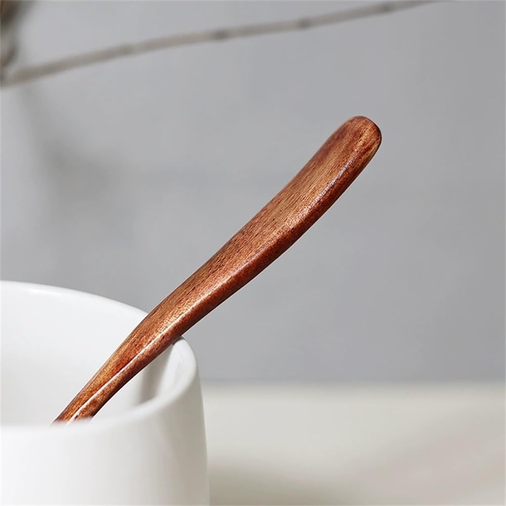 Cucchiaio di Legno da Cucina Cucchiaio di Legno in Stile Giapponese for Adulti, Semplice, retrò, for zuppa, Cucchiaio di Riso, 18x3,5 cm