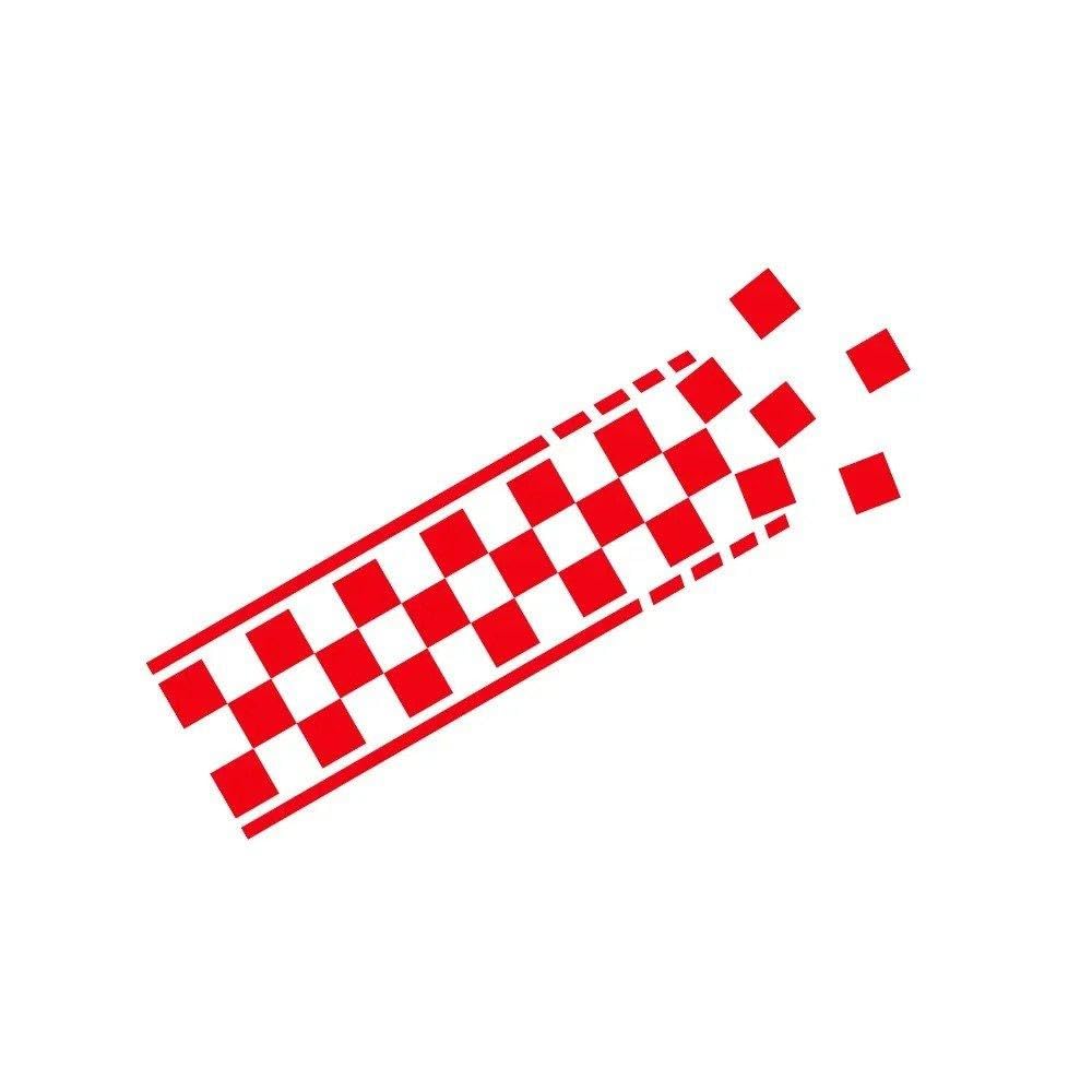 Car Roof Sticker Checkered Racing Graphics Decal for Mini Cooper(Glossy Red,130x42cm)