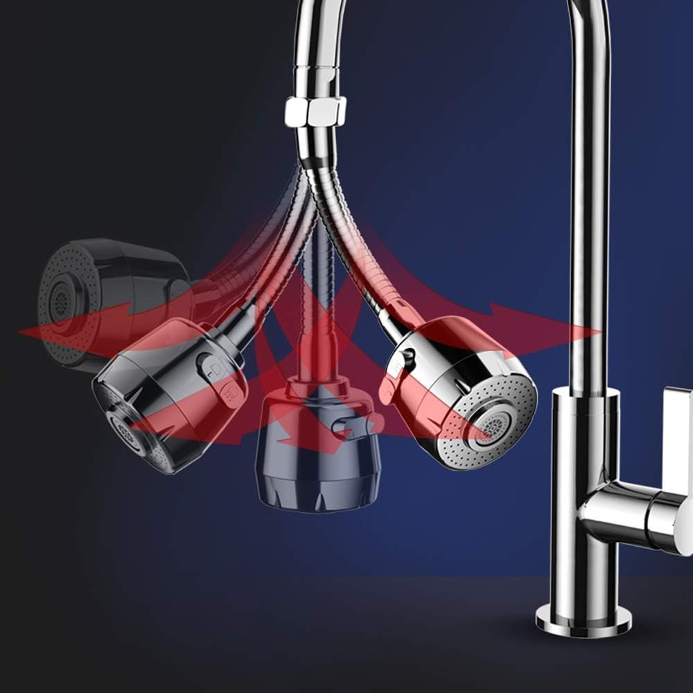 Kyrotech Hortumlu 360° Dönebilen 3 Kademeli Tasarruflu Musluk Başlığı – Paslanmaz Mutfak, Banyo ve Lavabo için Su Tasarrufu Sağlayan Krom Kaplama Başlık, ABS Malzeme, Ofis ve Ev Uyumu, Kolay Montajlı