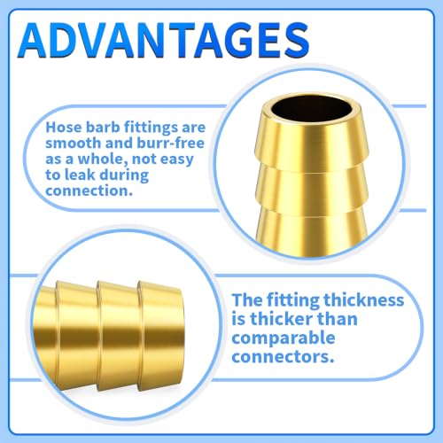 ChillWaves Brass Hose Barb Fittings, Splicer Mender Union 7/8" Barb x 7/8" Barb with Hose Clamp Hose Repair Kit For Water/Fuel/Air(3-PACK) by ChillWaves - Image 4