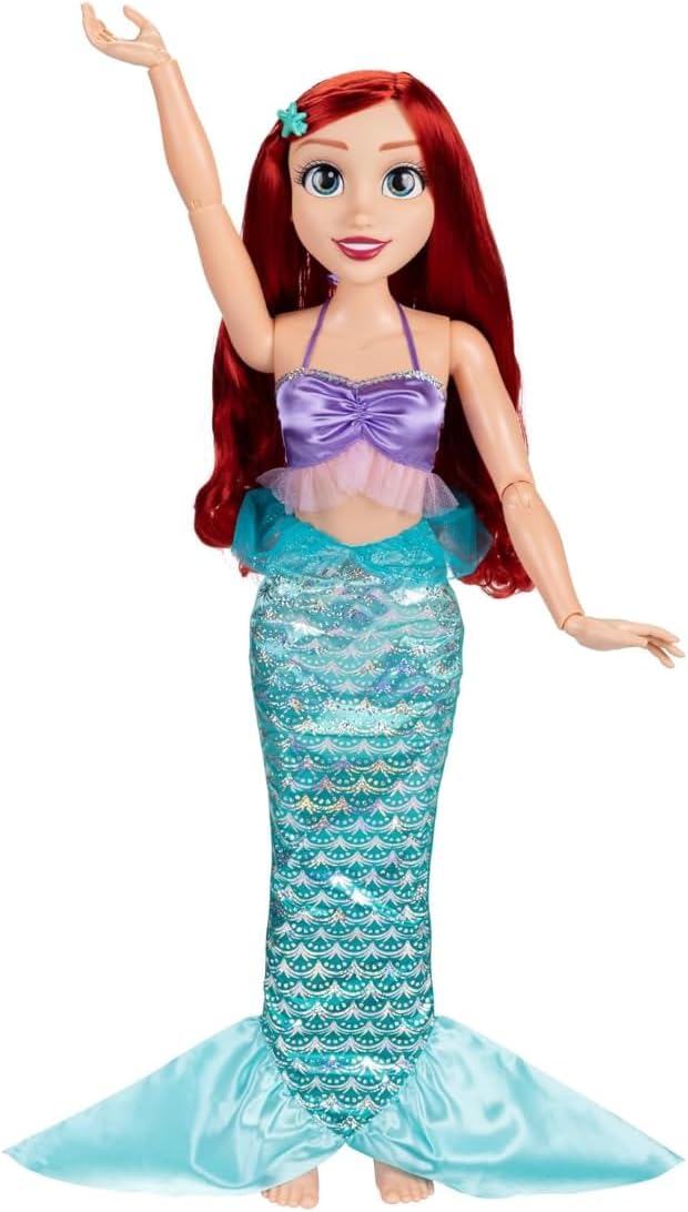Ariel Doll Playdate by Jakks Pacific 32"/81 cm Tall and Poseable; My Size Articulated Doll in Greene Dress; Comes with Brush to Comb Her Long Flowing Hair
