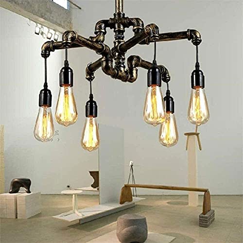 Retro Old Fashioned 6-lights Industrial Steampunk Water Pipe Chandelier Retro Pendant Lights Fitting Antique Iron Metal Creative Hanging Lights Loft Cafe Bar Suspension Lantern E27 Restaurant Dropligh steampunk buy now online Retro Old Fashioned 6-lights Industrial Steampunk Water Pipe Chandelier Retro Pendant Lights Fitting Antique Iron Metal Creative Hanging Lights Loft Cafe Bar Suspension Lantern E27 Restaurant Dropligh steampunk buy now online