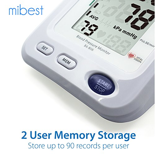 MIBEST Digital Blood Pressure Monitor with Talking Function - BP Cuff Meter with Display - Blood Pressure Machine 9.4-13.4" - Blood Pressure Tester - Blood Pressure Gauge