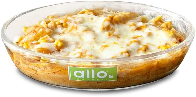 Allo Borosilicate Oval Glass Baking Dish, Baking Tray, Oven and Microwave Safe, 700ml, Transparent