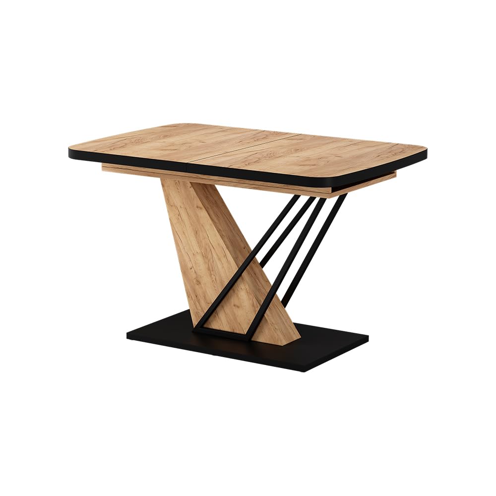 Vicco Table de Salle à Manger Fenaro, Chêne doré, 120-160 x 80 cm | extensible, extensible jusqu'à 160 cm avec rallonge intégrée