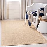 Martha Stewart x SAFAVIEH Area Rug Collection - 6' x 9', Beige & Ivory, Sisal & Jute, Farmhouse Style, Ideal for Living Room, Bedroom, Office, Dining Space (MSR9501C)