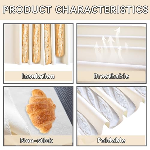 4PCS bakers couche for dough 30\" x 48\" Linen Cloth tea towels for baking sourdough Used for pastry cloth, baguette, bread, Italian bun