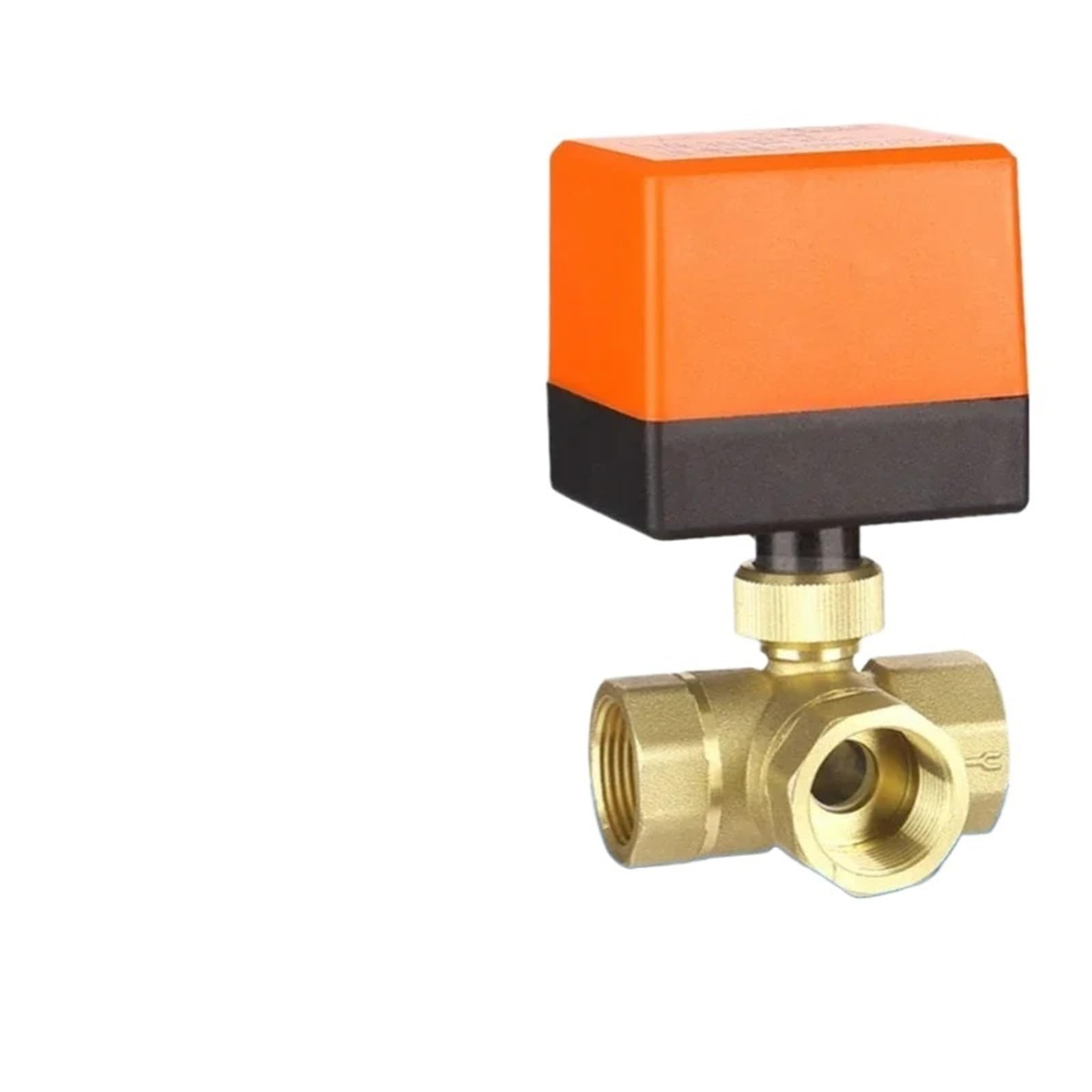 Vanne à boisseau sphérique motorisée 3 voies DN25 12V en laiton pour régulation hydraulique