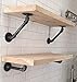 Industrial Pipe Wall Shelf Mounting Brackets by DIY Cartel - Black Iron - Hardware ONLY - 2 Pack (9 Inch Angled)
