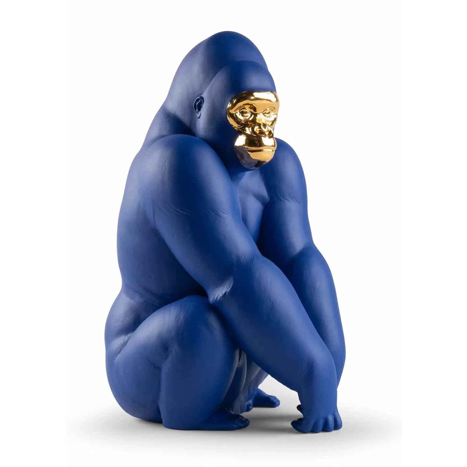 Amazon.com: Lladro Porcelain Gorilla Figurine. Blue-Gold. Limited