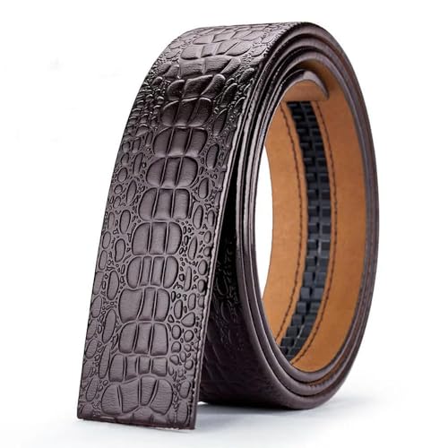 Men's Leather Belts Double Sided Waistband No Buckle Belts Black Brown Sided Pants Short Waistband
