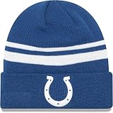 New Era Unisex-Adult NFL Official Sport Knit Classic Striped Knit Beanie Cold Weather Hat (Indianapolis Colts)