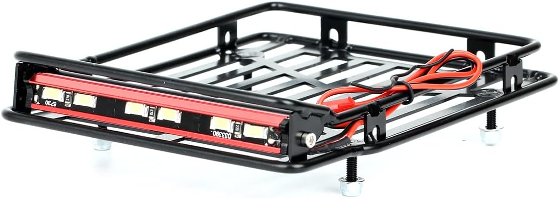 LCX Racing 1/10th RC Crawler Car Metal Roll Cage Luggage Tray Roof Rack for Axial SCX10 II 90046 TRX4 TRX6 Gen8 Scout II D90, Upgrades Parts Accessories
