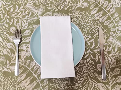 Flcsied Handmade Cloth Napkins 100% Cotton Napkins With Fringe, Set Of 4, 17.7 X 17.7 Inch Cotton Napkins Reusable Napkins Cloth Washable Table Napkins For Wedding Party (White) #TOP4