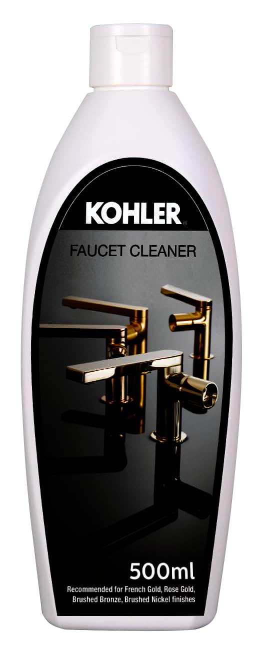 Kohler Faucet/Tap Cleaner Liquid 500 ml | Non-Toxic Cleaning Solution | Ideal for Rose/French Gold, Brushed Bronze/Nickel Finishes | Removes Spots, Deposits, Marks and Soap Scums Effectively