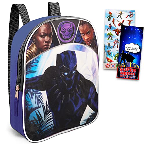 Black Panther Backpack For Boys Set - Bundle With 11" Black Panther Backpack, Avengers Stickers, More | Avengers Backpack For Boys 4-6 #TOP23