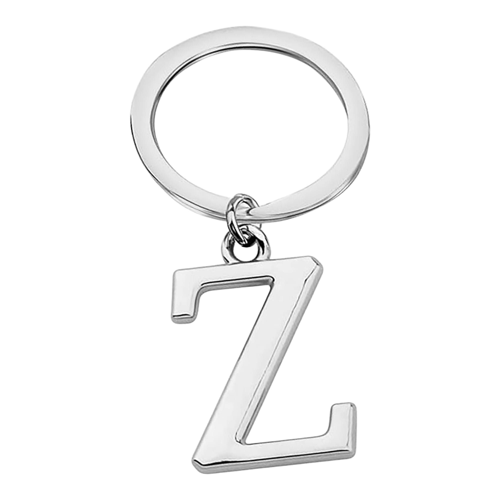 Rohans Keyring Letter - Initial Alphabet Key Ring Charm Silver and Gold (Silver, Z)