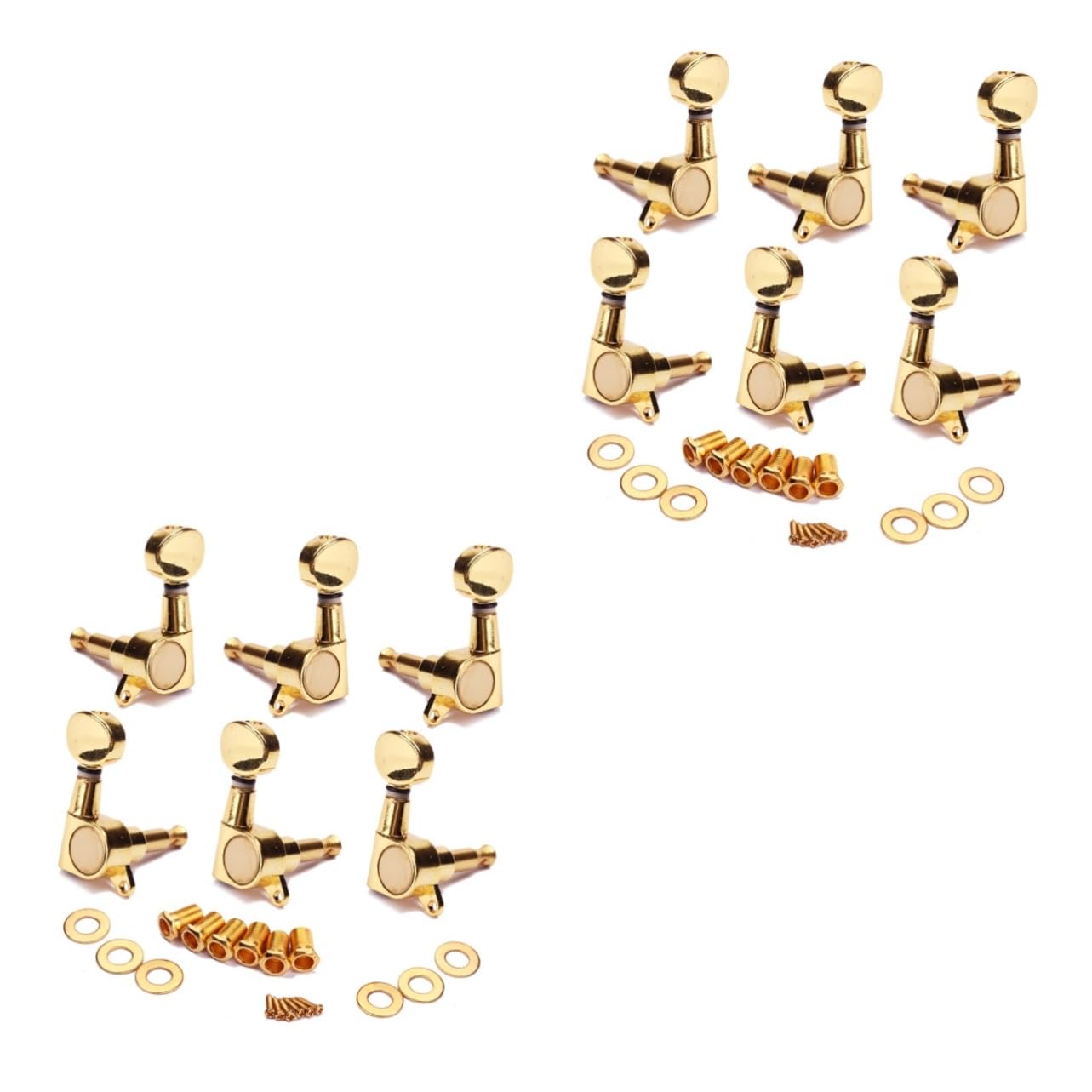 TOYANDONA 12pezzi Meccaniche Per Chitarra Elettrica Accordatori Bloccanti Per Chitarra Acustica Teste Macchina Plated Completo Con Ferrules e Viti Sostituzione Essenziale Per Elettriche e