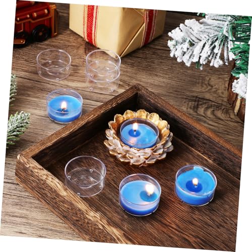 Vasos portavelas de plastico transparente KOMBIUDA base estable resistente al calor 15ml 6
