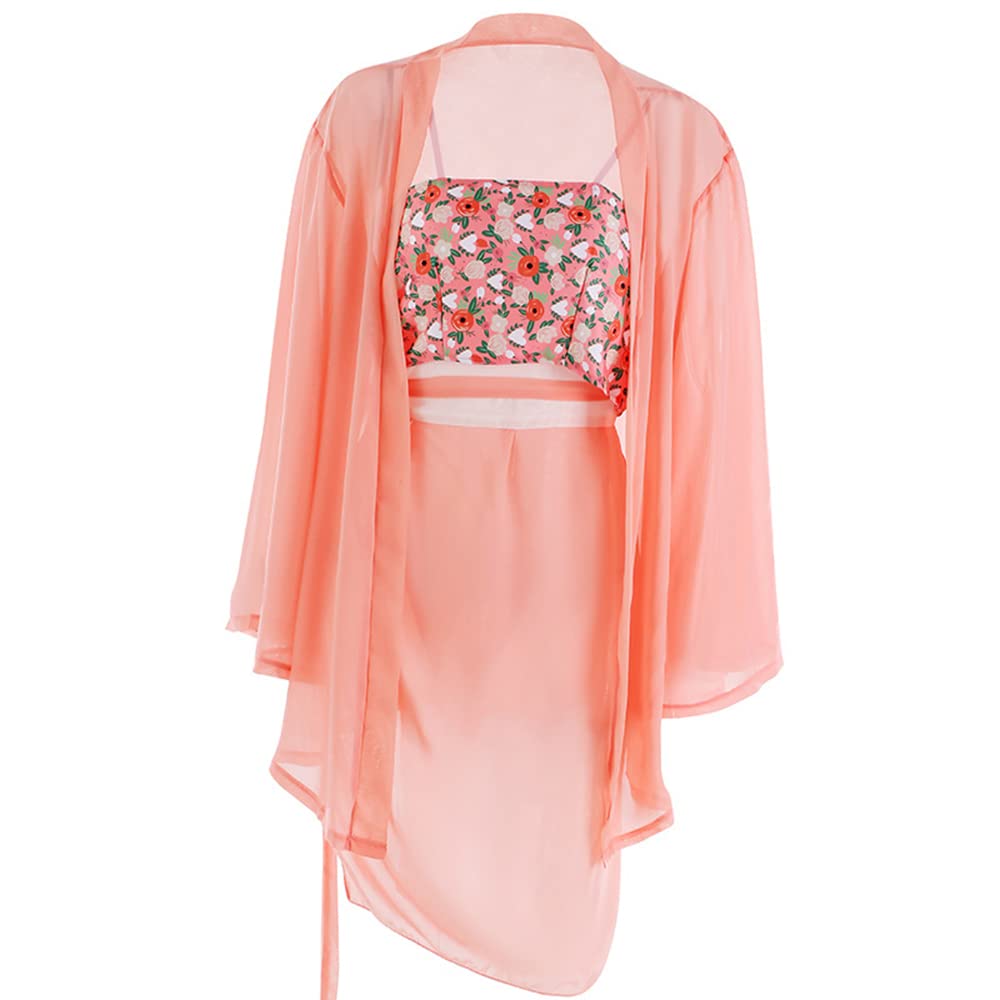 SINROYEE Disfraz sexy de anime para cosplay, Cheongsam, vestido de corte alto, pijama chino Hanfu para mujer (rosa + blanco)