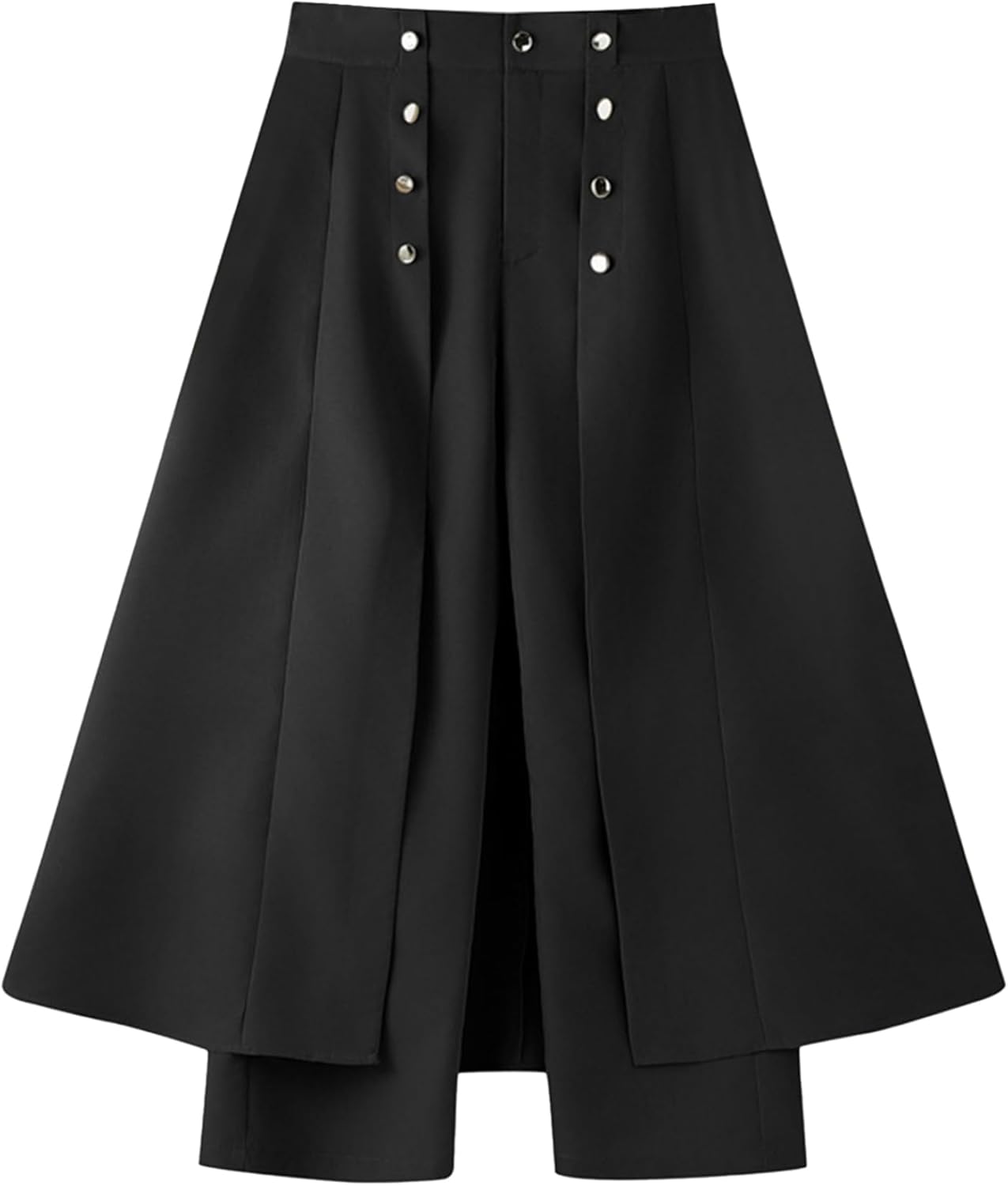 Steampunk Trousers for Men Straight Leg Tailcoat Pants with Gothic Button Details & Long Tails