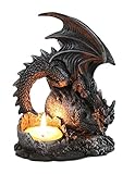 Größe: Höhe ca 14 cm Drachen Teelichthalter Dragon Figur Kerzenhalter Gothic Drache