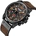 MASTOP Mens Watches Waterproof Top Brand Luxury Fashion Male Clock Leather Sport Military Wristwatch (Brown Black)