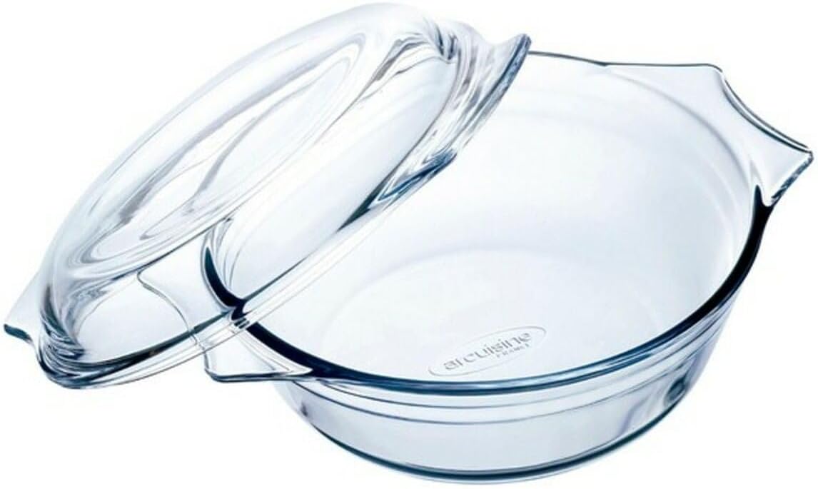 International Cookware Arcuisine Borosilicate Glass Round Casserole w/Lid 17.8 Centimeters / 1 Liter